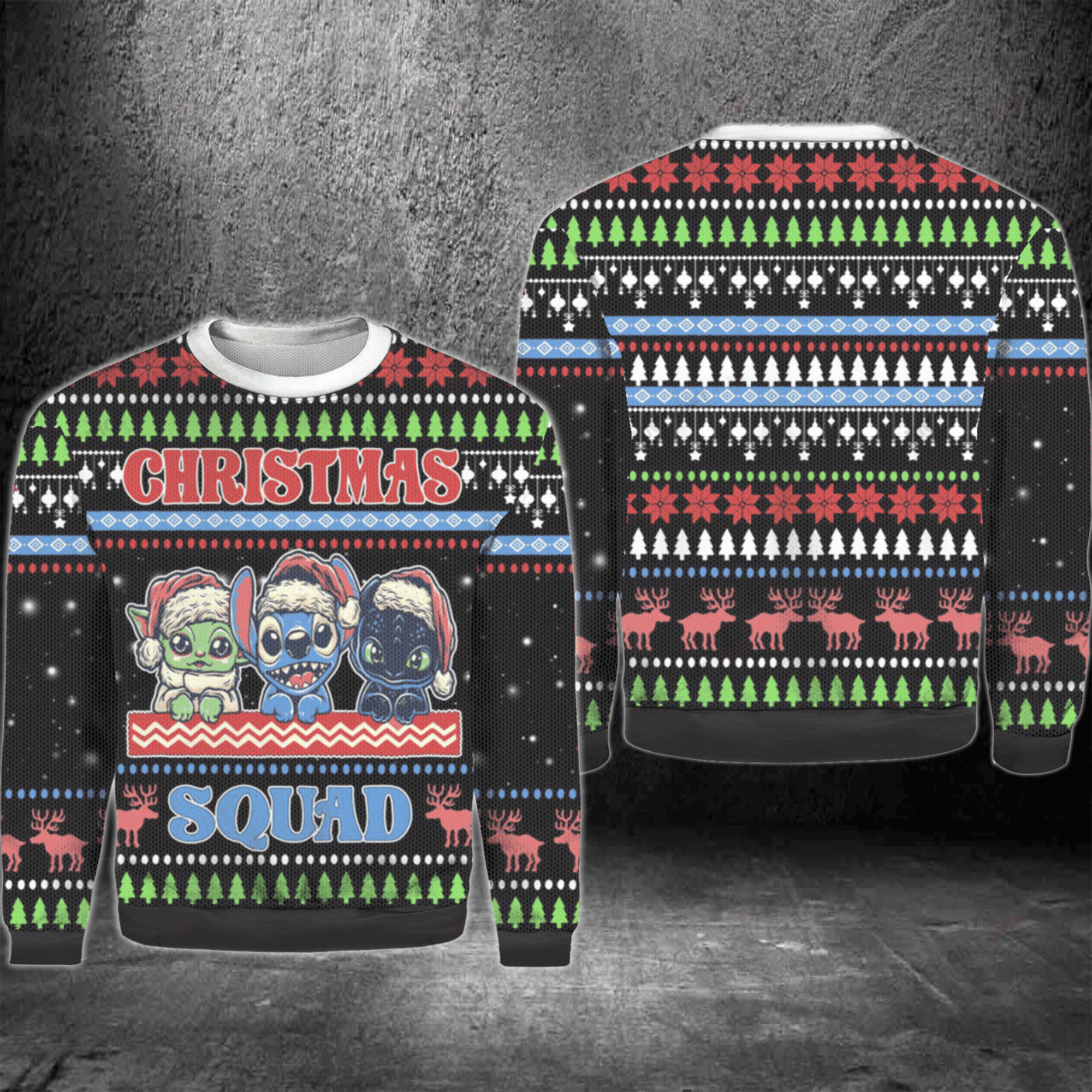 Christmas Squad Ugly Christmas Sweater Adult 3D Funny Matching for family