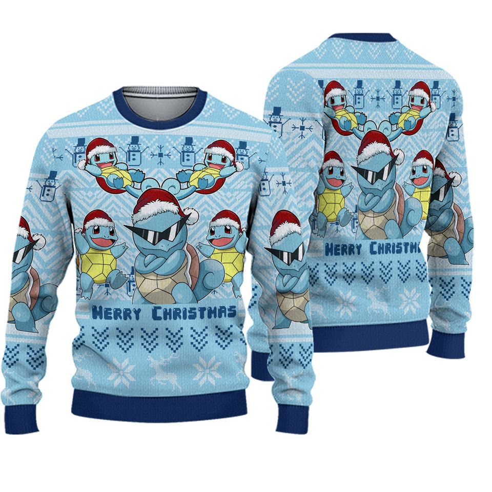 Christmas Squirtle PKM Ugly Christmas Sweater