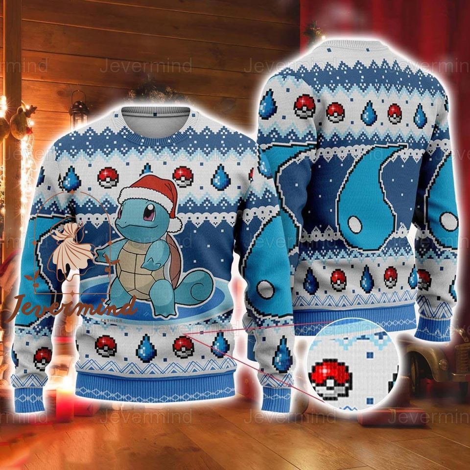 Christmas Squirtle Sweater, PKM Christmas Sweater