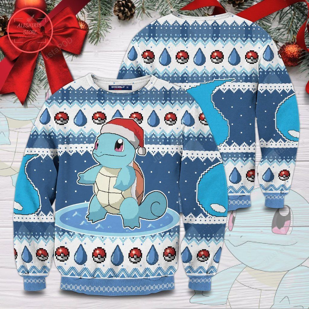 Christmas Squirtle Unisex Ugly Christmas Sweater Adult 3D Funny Matching for family