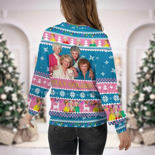 Christmas Stay Golden Thug Life Ugly Sweater, Vintage 80S Tv Sitcom Sweater, 80S Tv Sitcom - Image 12