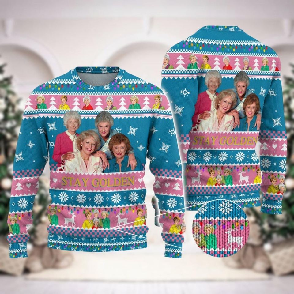 Christmas Stay Golden Thug Life Ugly Sweater, Vintage 80S Tv Sitcom Sweater, 80S Tv Sitcom
