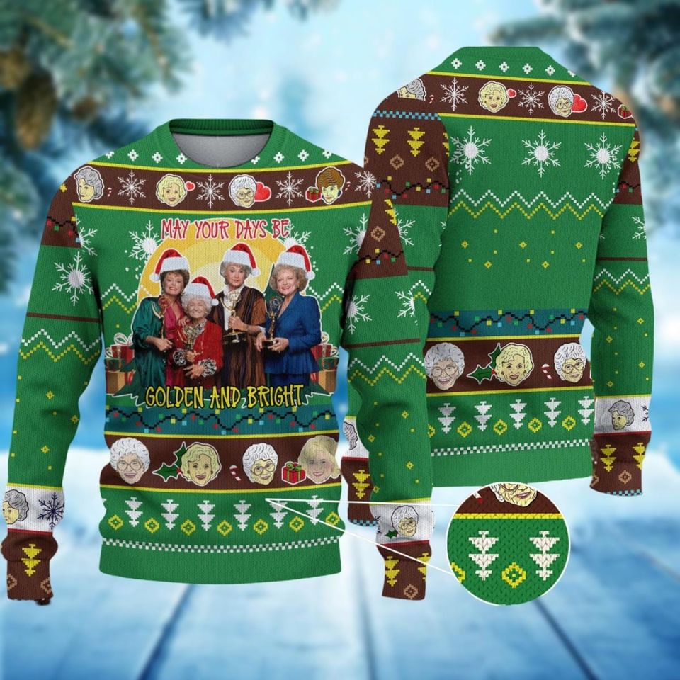 Christmas Stay Golden Ugly Sweater, Stay Golden Sitcom Xmas Sweater