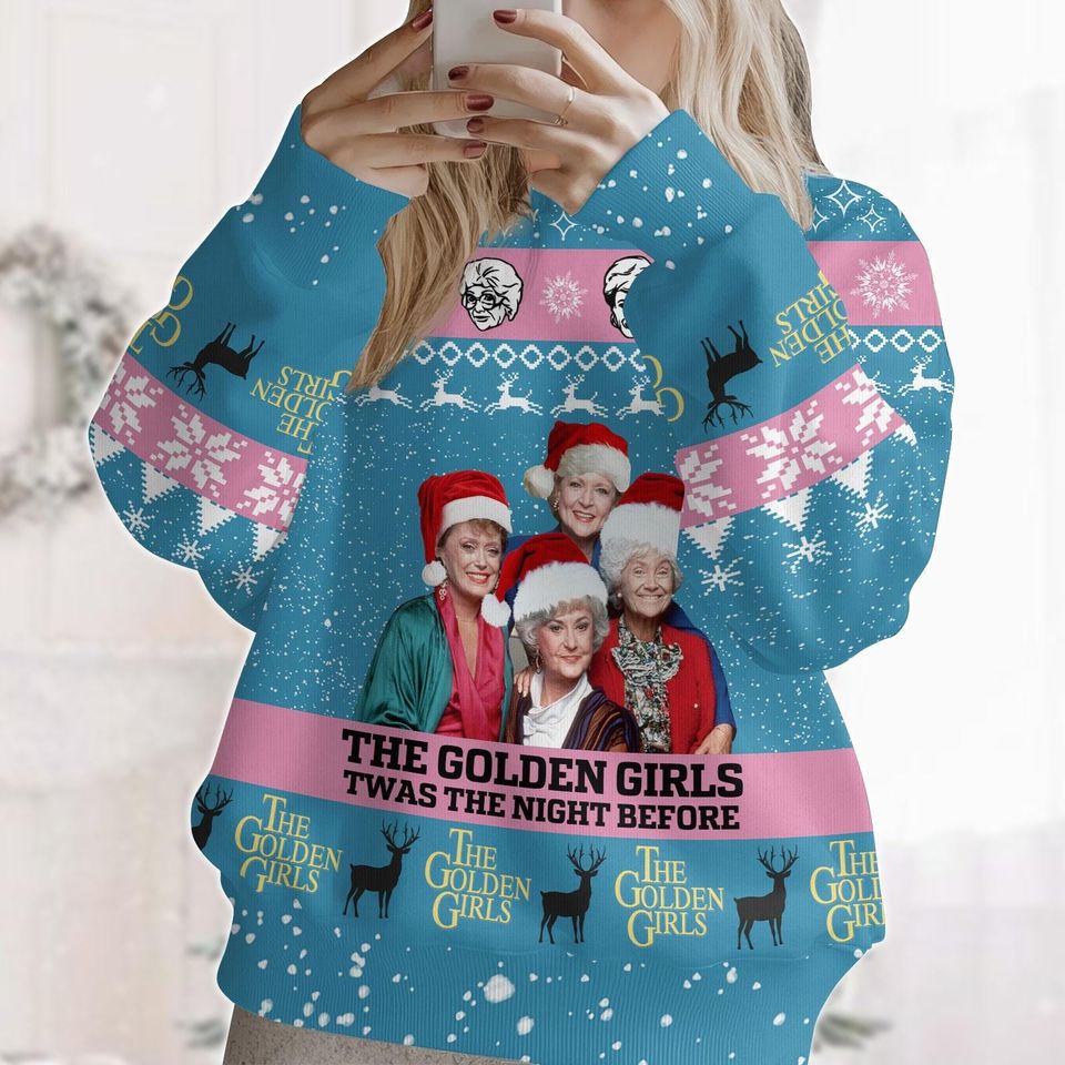 Christmas Stay Golden Ugly Sweater, Vintage Tv Sitcom Christmas Sweatshirt, Women Sweater - Image 4