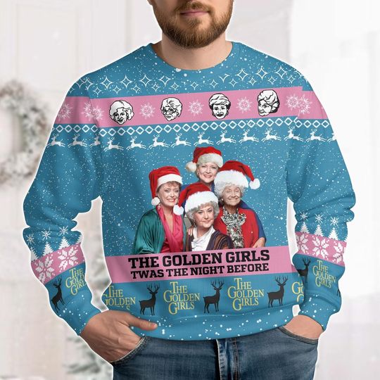 Christmas Stay Golden Ugly Sweater, Vintage Tv Sitcom Christmas Sweatshirt, Women Sweater - Image 11