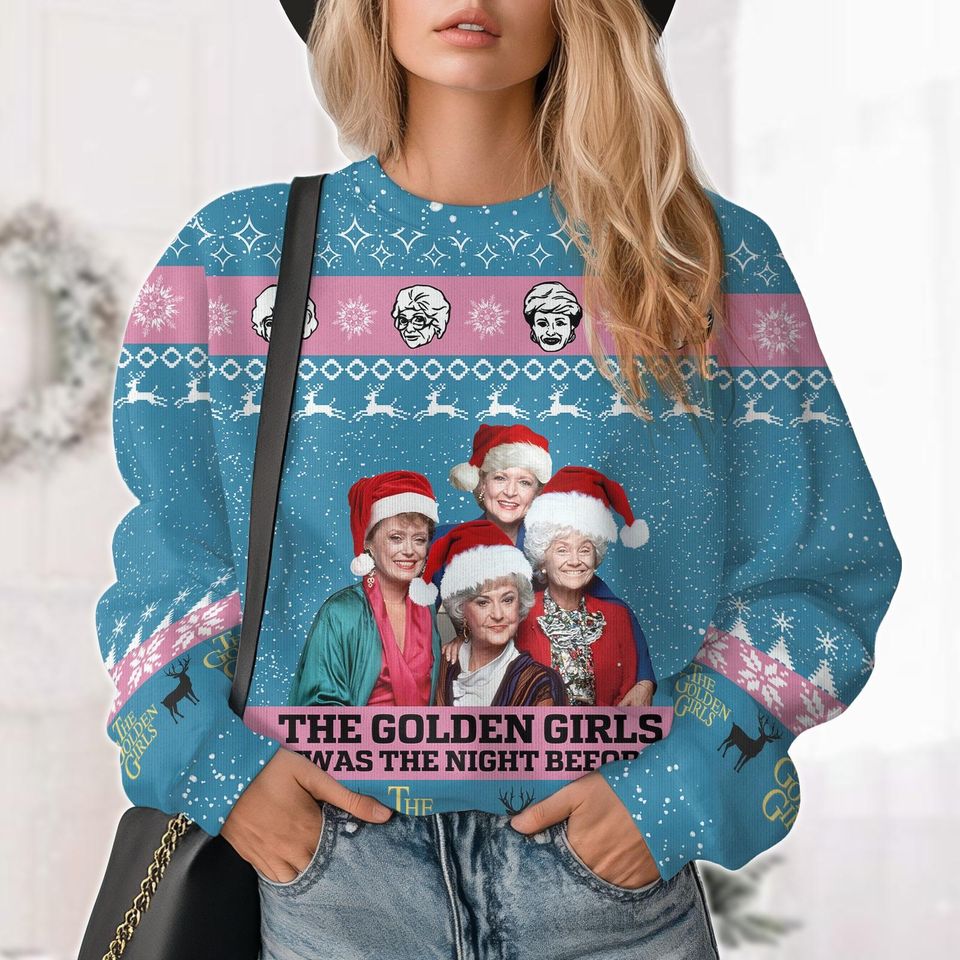 Christmas Stay Golden Ugly Sweater, Vintage Tv Sitcom Christmas Sweatshirt, Women Sweater