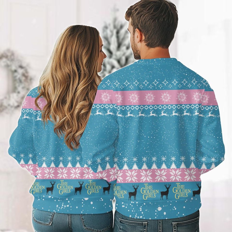 Christmas Stay Golden Ugly Sweater, Vintage Tv Sitcom Christmas Sweatshirt, Women Sweater - Image 5