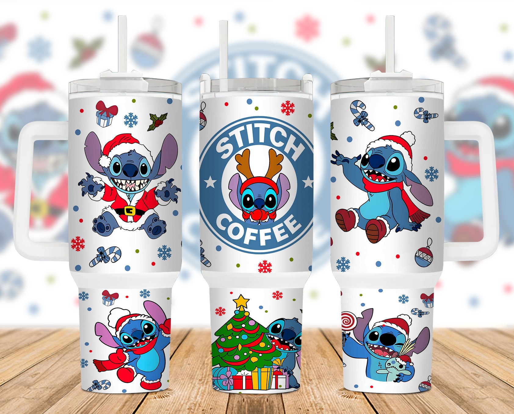 Christmas Stitch Disney Cartoon Custom Stanley Cup 40 oz 30 oz Tumbler With HandleTVC2301886
