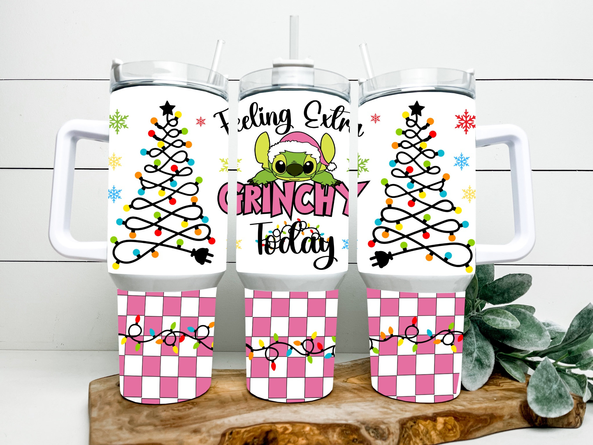 Christmas Stitch Grinch Mode Disney Cartoon Custom Stanley Cup 40 oz 30 oz Tumbler With HandleTVC2301165