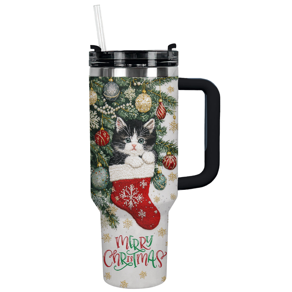 Christmas Stocking Kitten Custom Stanley Cup 40 oz 30 oz Tumbler With HandleTVC2301488