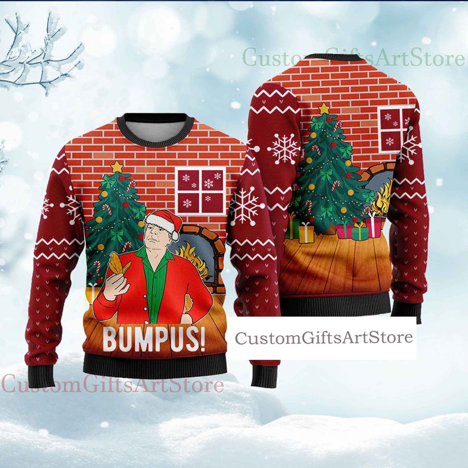 Christmas Story Darren McGavin Funny Sweater, Xmas