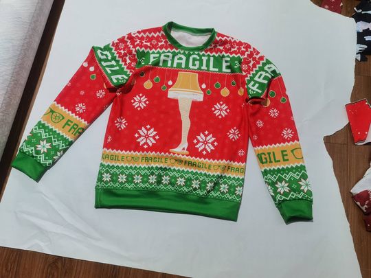 Christmas Story Ugly Sweater, Leg Lamp Fragile - Image 10