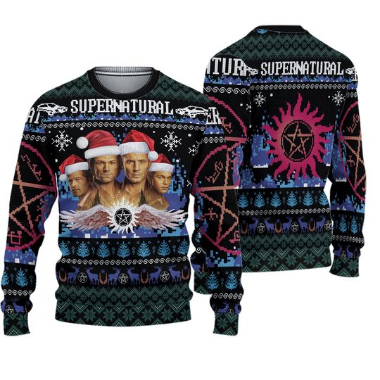 Christmas Supernatural Sweater, Winchester Brothers Sweater - Image 2