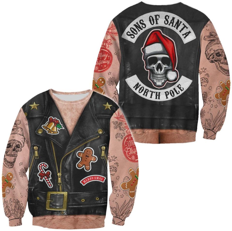 Christmas sweater, Biker xmas 3D Sweater