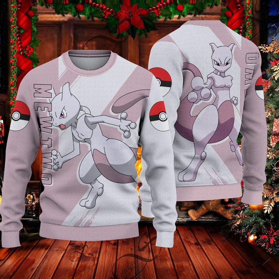 Christmas Sweater - Mewtwo Design