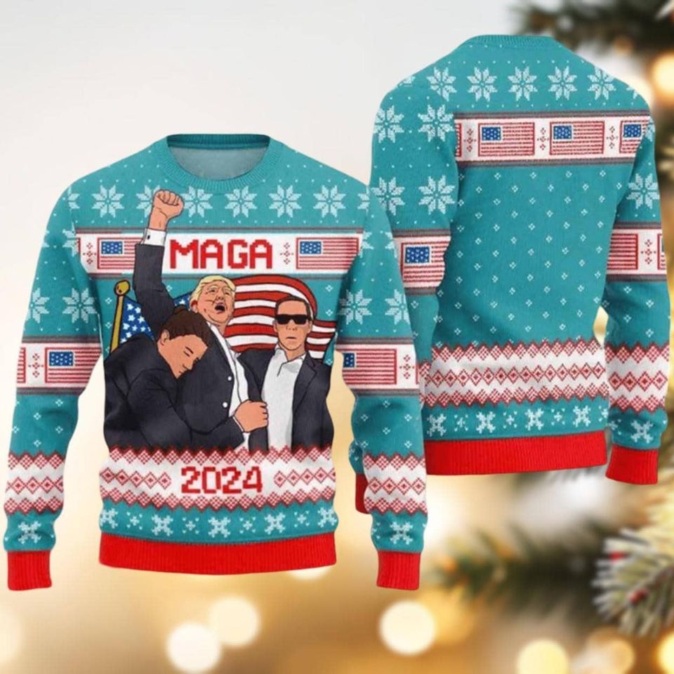 Christmas Sweater, Trump Maga 2024 Ugly Christmas Sweater