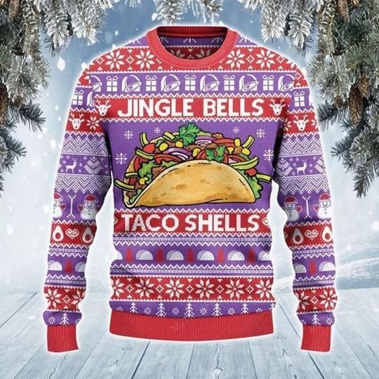 Christmas Taco Shirt | Jingle Bells Taco Shells | Ugly Xmas Sweater Gift, Ugly Sweater - Image 10