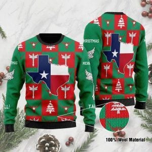 Christmas Texas Flag Ugly Christmas Sweater Adult 3D Funny Matching for family