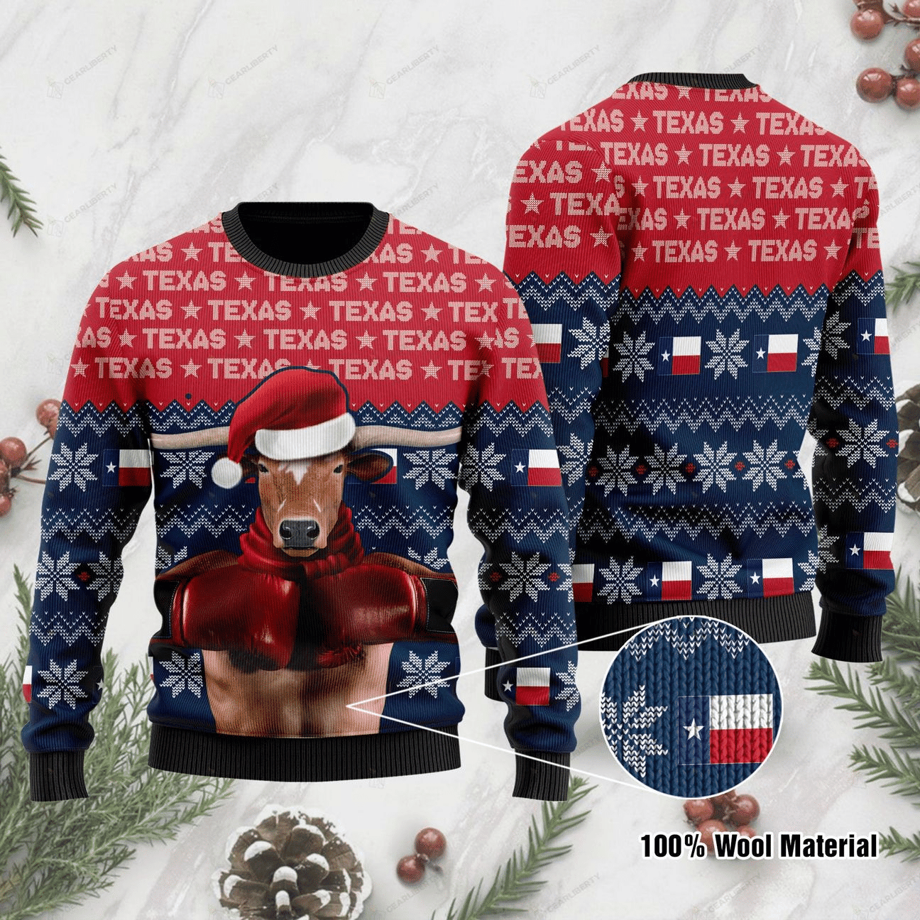 Christmas Texas Ugly Christmas Sweater Adult 3D Funny Matching for family