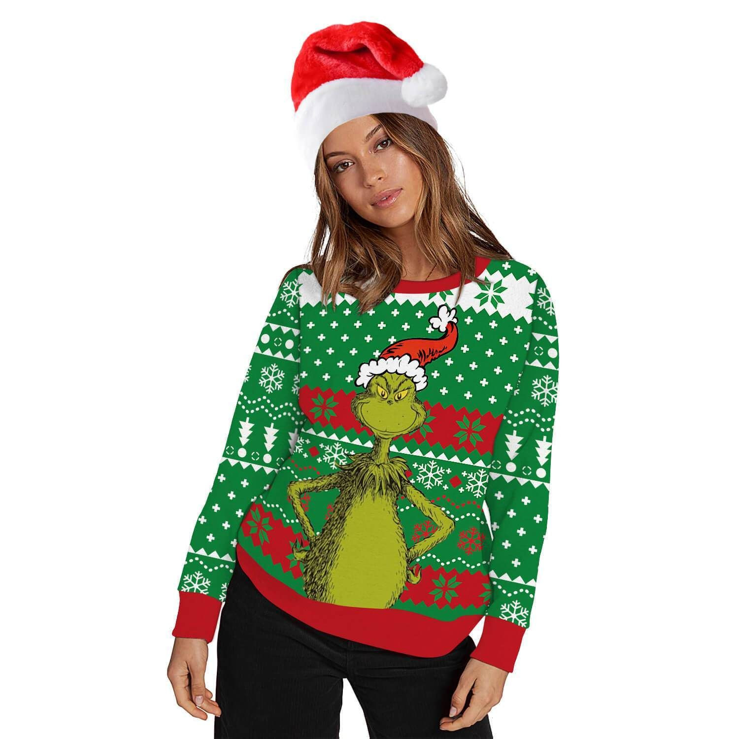 Christmas The Grinch For Unisex Ugly Christmas Sweater Adult 3D Funny Matching for family - Image 5