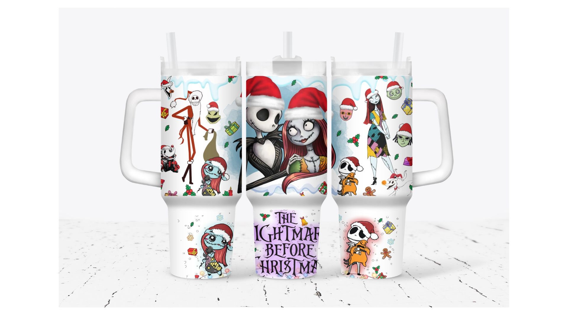 Christmas The Nightmare Before Christmas Disney Cartoon Custom Stanley Cup 40 oz 30 oz Tumbler With HandleTVC2301919