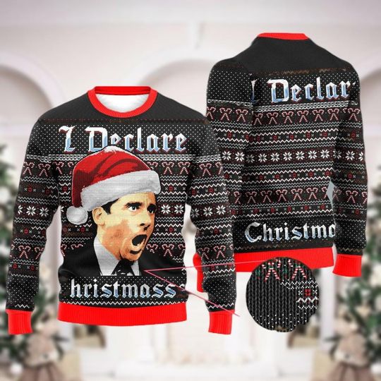 Christmas The Office Ugly Sweater, Michael Scott Meme Sweater - Image 7