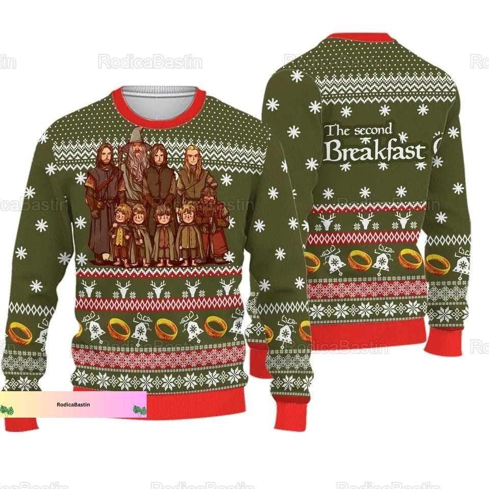 Christmas The Second Breakfast Club Ugly Sweater, Second Breakfast Sweater