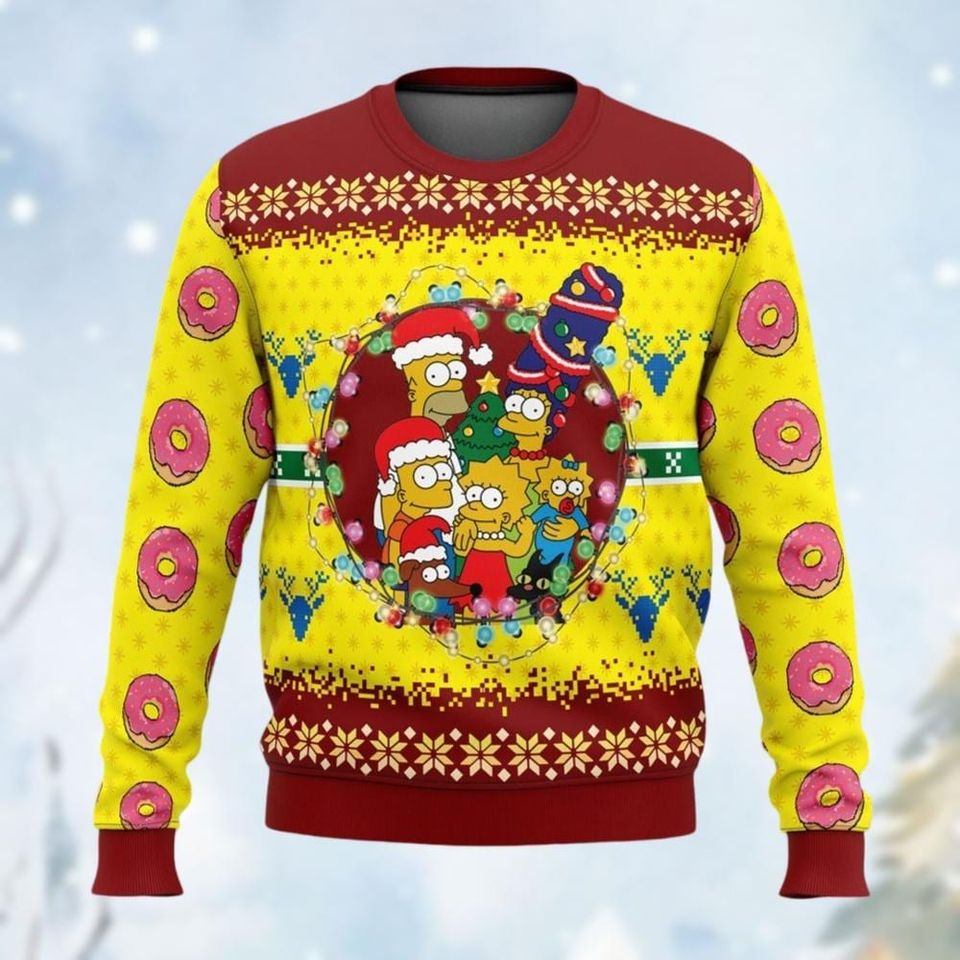 Christmas The Simpsons Ugly Sweater, Christmas Family Shirt, Homer Simpson Xmas Sweater - Image 2