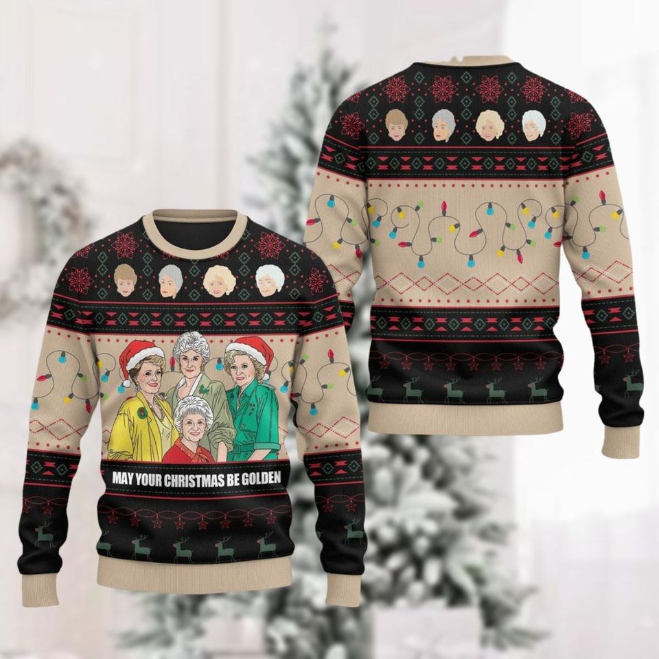 Christmas The Stay Golden Ugly Sweater, Vintage 80S Tv Sitcom Xmas Sweater