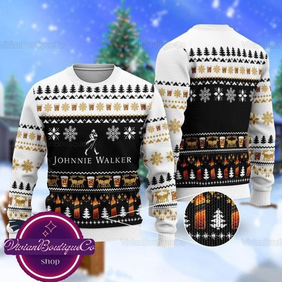 Christmas Themed Johnnie Walker Sweater - Ugly Christmas Sweater