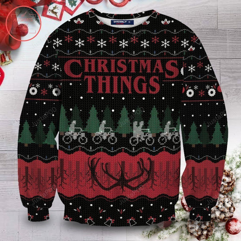 Christmas Things Unisex Ugly Christmas Sweater Adult 3D Funny Matching for family