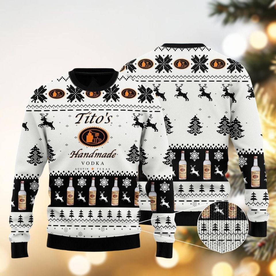 Christmas Tito's Handmade Vodka Ugly Sweater, Tito's Xmas Sweater