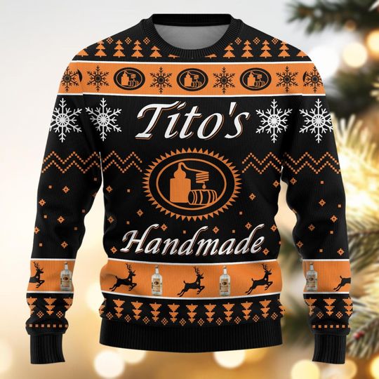Christmas Tito's Ugly Sweater, Custom Tito's Christmas Sweater, Titos Vodka Sweater - Image 17