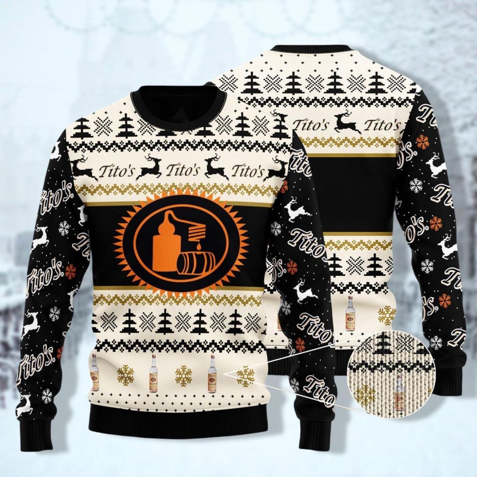 Christmas Titos Vodka Ugly Sweater, Vodka Christmas Sweater