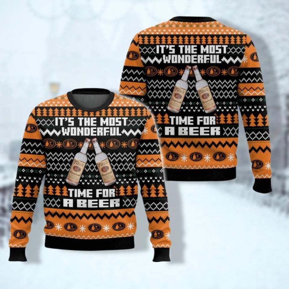 Christmas Titos Vodka Ugly Sweater, Vodka Christmas Sweater