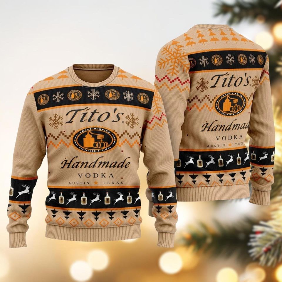 Christmas Titos Vodka Ugly Sweater, Vodka Xmas Sweater, Alcohol Ugly Sweater