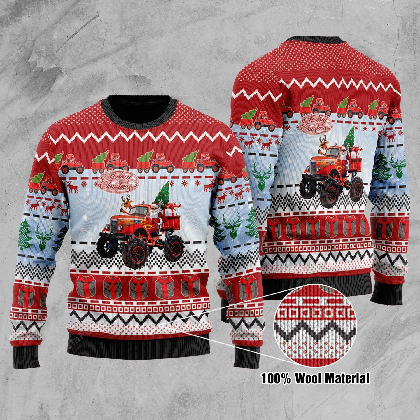 Christmas Tractor Ugly Christmas Sweater Adult 3D Funny Matching for family