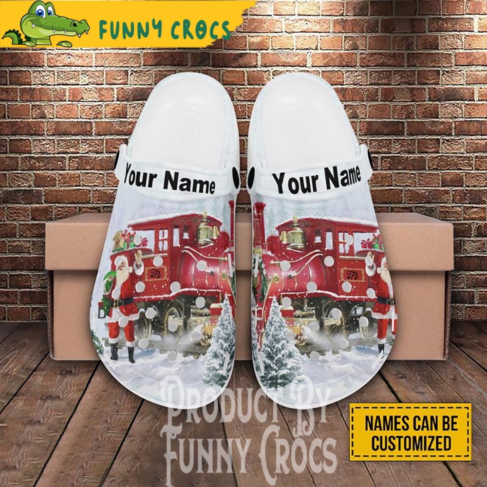 Christmas Train Santa Claus Crocs Crocband Clogs Shoes Comfortable For Men Women and Kids