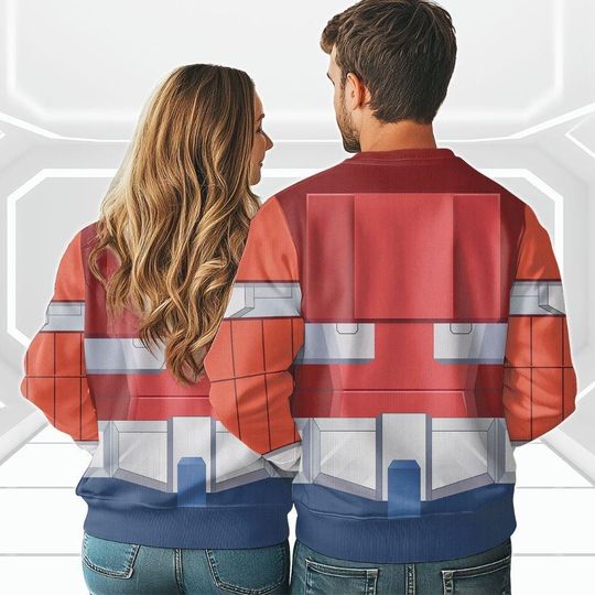 Christmas Transformers Optimus Prime Cosplay Ugly Sweater, Transformers Costume Cosplay Sweater - Image 8