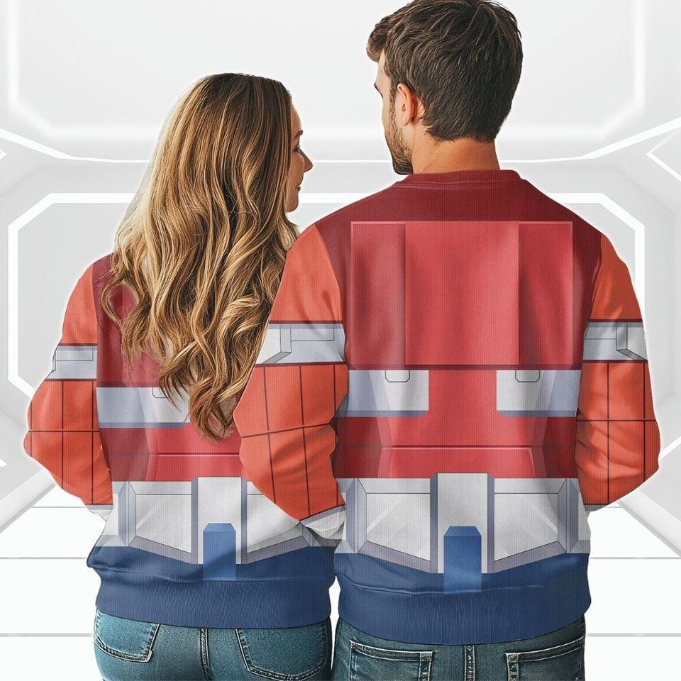 Christmas Transformers Optimus Prime Cosplay Ugly Sweater, Transformers Costume Cosplay Sweater - Image 4