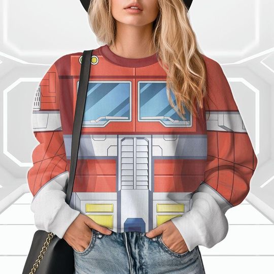 Christmas Transformers Optimus Prime Cosplay Ugly Sweater, Transformers Costume Cosplay Sweater - Image 7