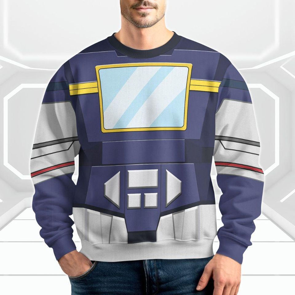 Christmas Transformers Soundwave Costume Cosplay Ugly Sweater, Transformers Cosplay Sweater