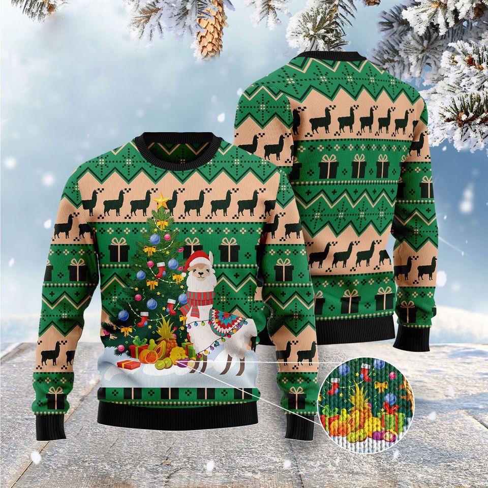 Christmas Tree Llama - Ugly Christmas Sweater