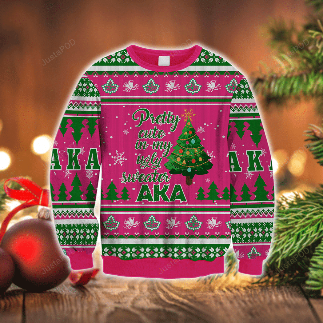 Christmas Tree Pretty Cute In My Ugly Christmas Sweater Adult 3D Funny Matching for family