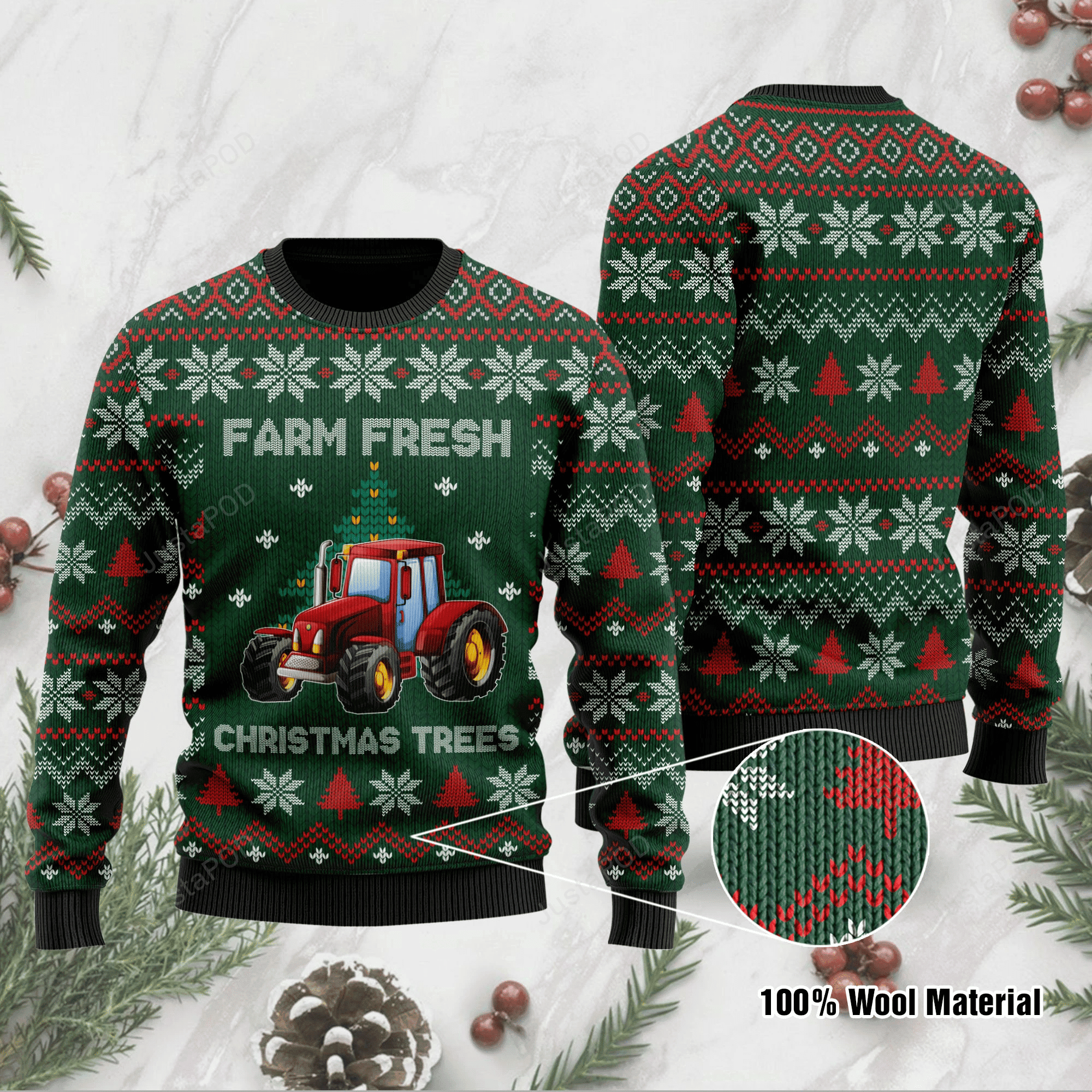 Christmas Trees Ugly Christmas Sweater Adult 3D Funny Matching for family
