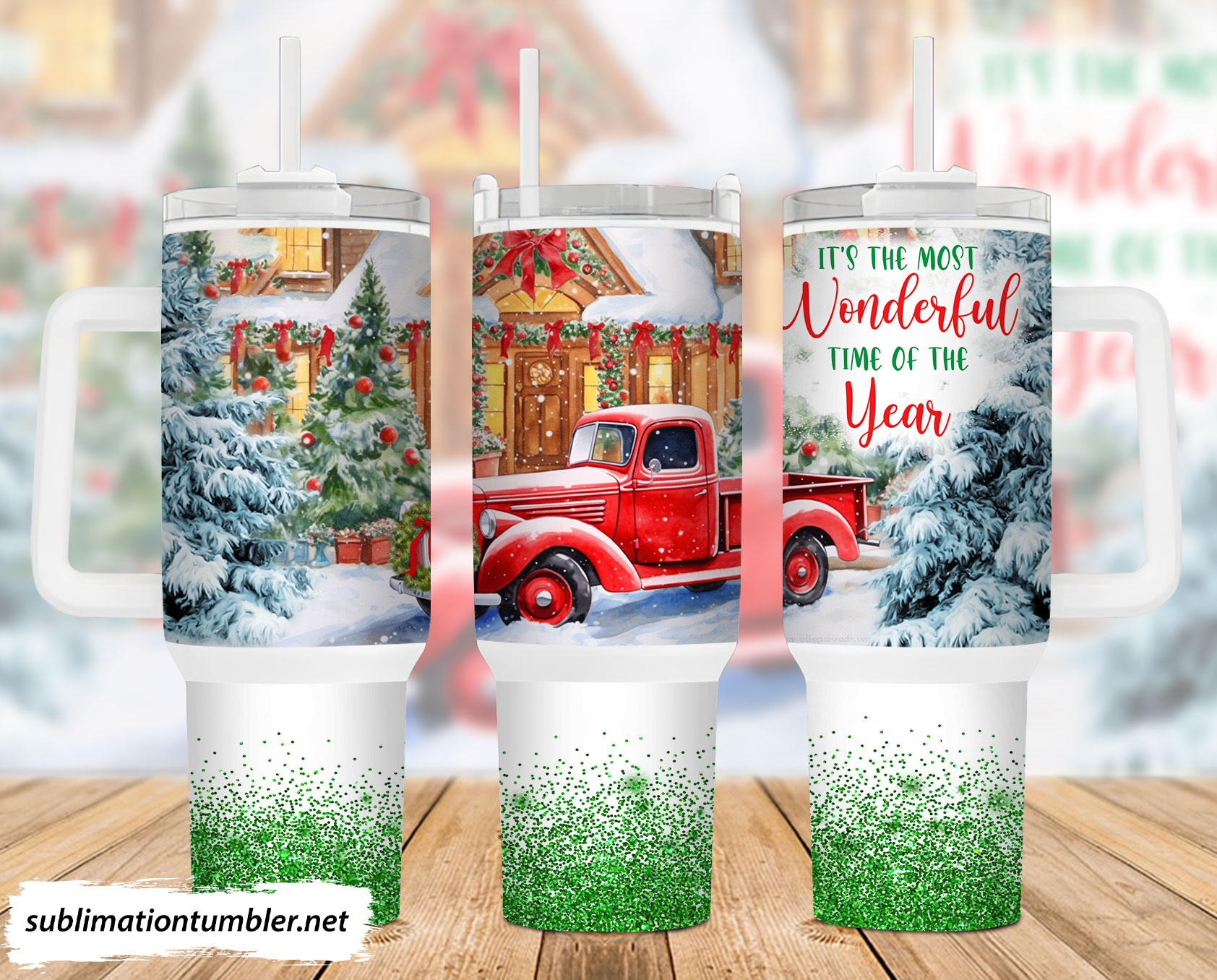 Christmas Truck Custom Stanley Cup 40 oz 30 oz Tumbler With HandleTVC2301900