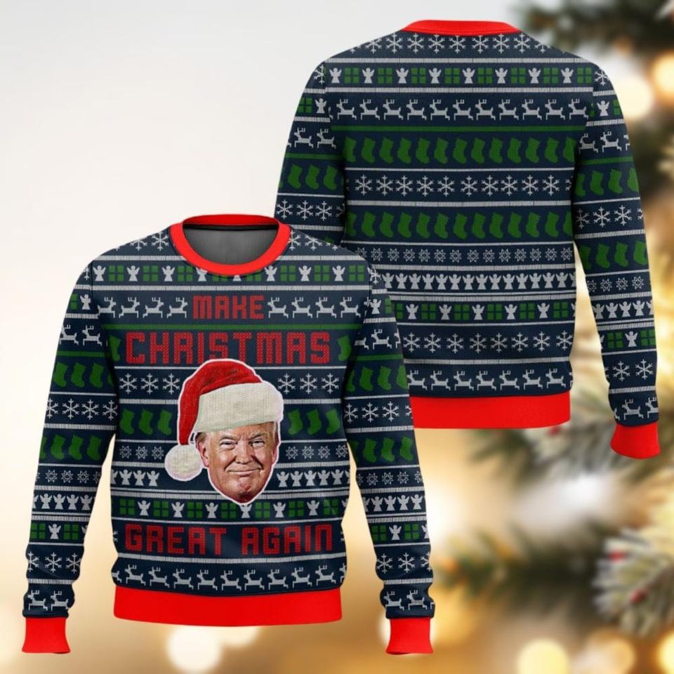 Christmas Trump Sweater, Make Christmas Great Again Sweater - Image 2