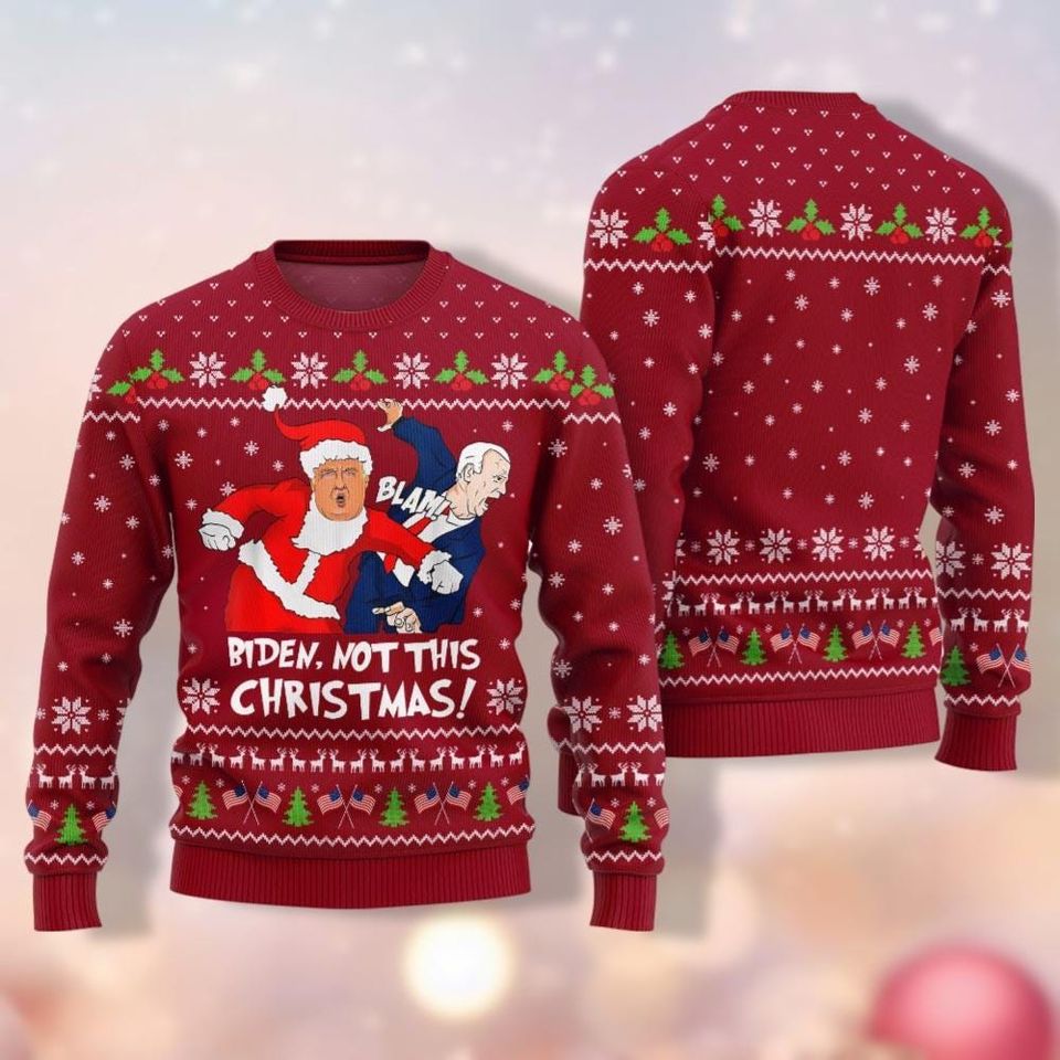 Christmas Trump Ugly Sweater, Trump For President 2024 Sweater