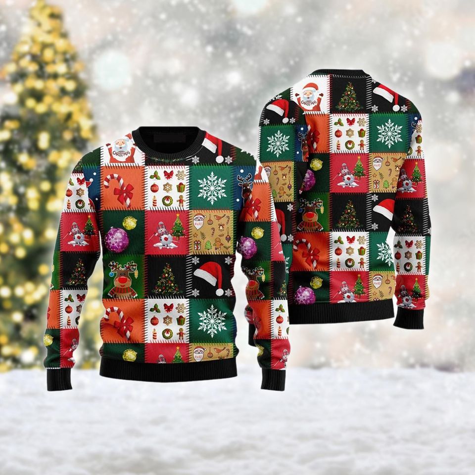 Christmas Ugly Sweater For Christmas, Cute Christmas Icon Ugly Sweatshirt