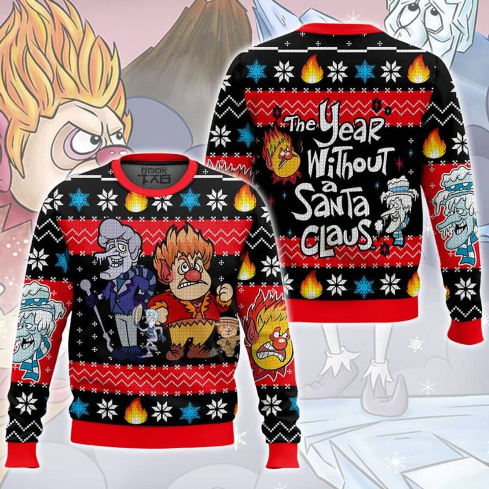 Christmas Ugly Sweater Heat Miser Snow Miser Snowflakes Christmas T
